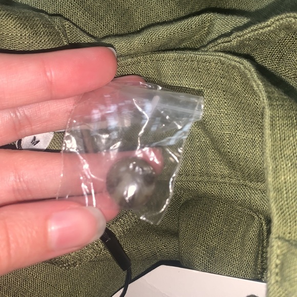 English Factory | Green Flare Belted Linen Pants Size M - Picture 7 of 9